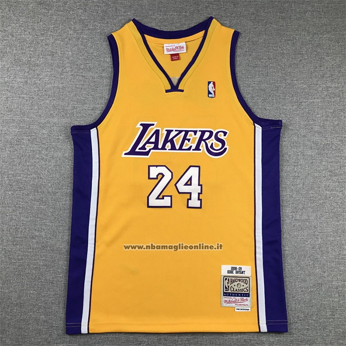 Maglia Bambino Los Angeles Lakers Kobe Bryant #24 Mitchell & Ness 2008-09 Giallo
